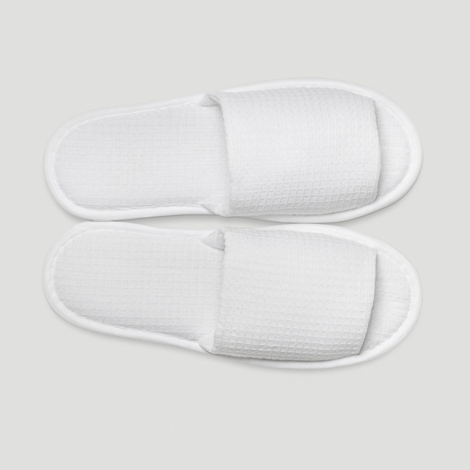White Waffle Open Toe Adult Slippers - 6 pack-Robemart.com