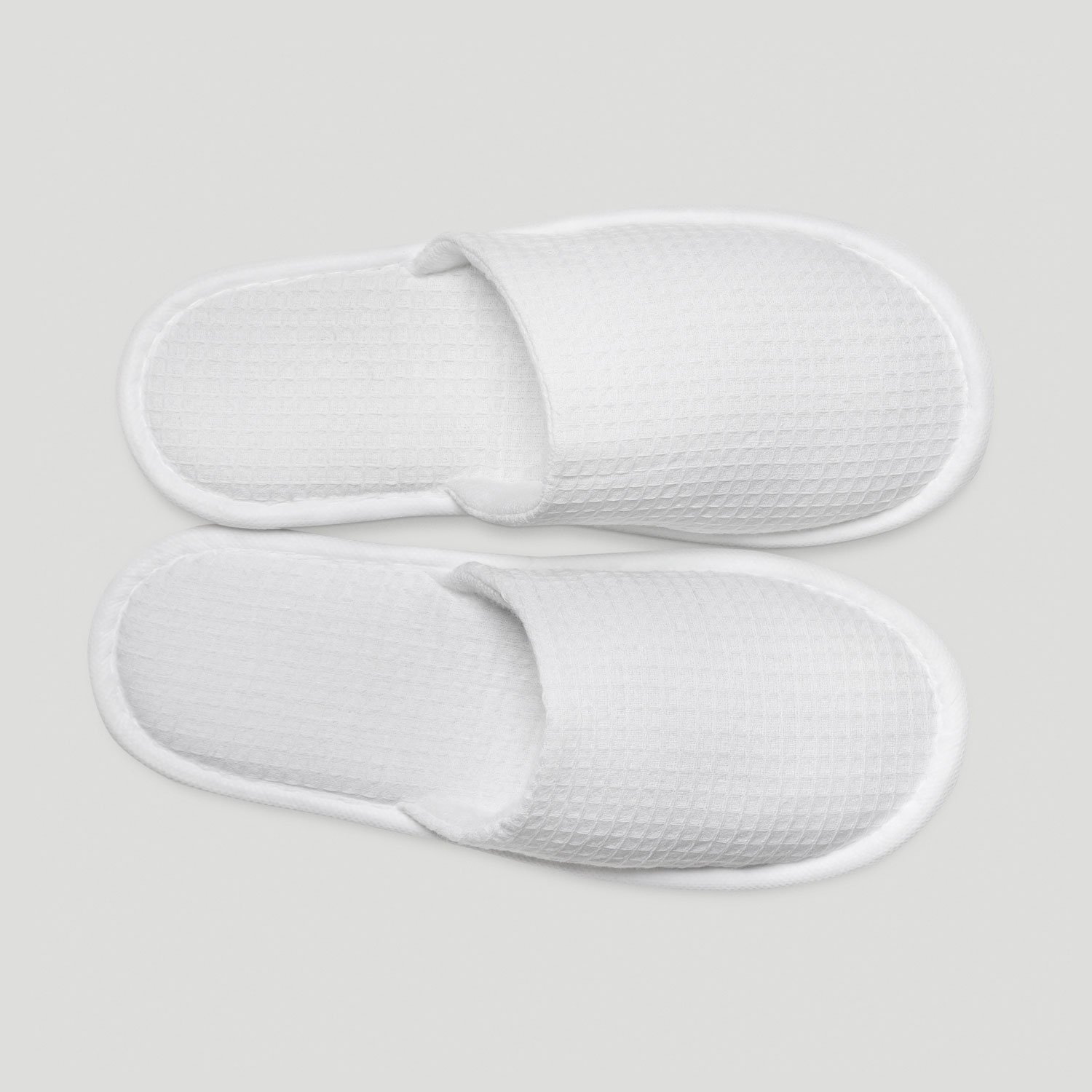 White Closed Toe Adult Waffle Slippers - 6 pack-Robemart.com