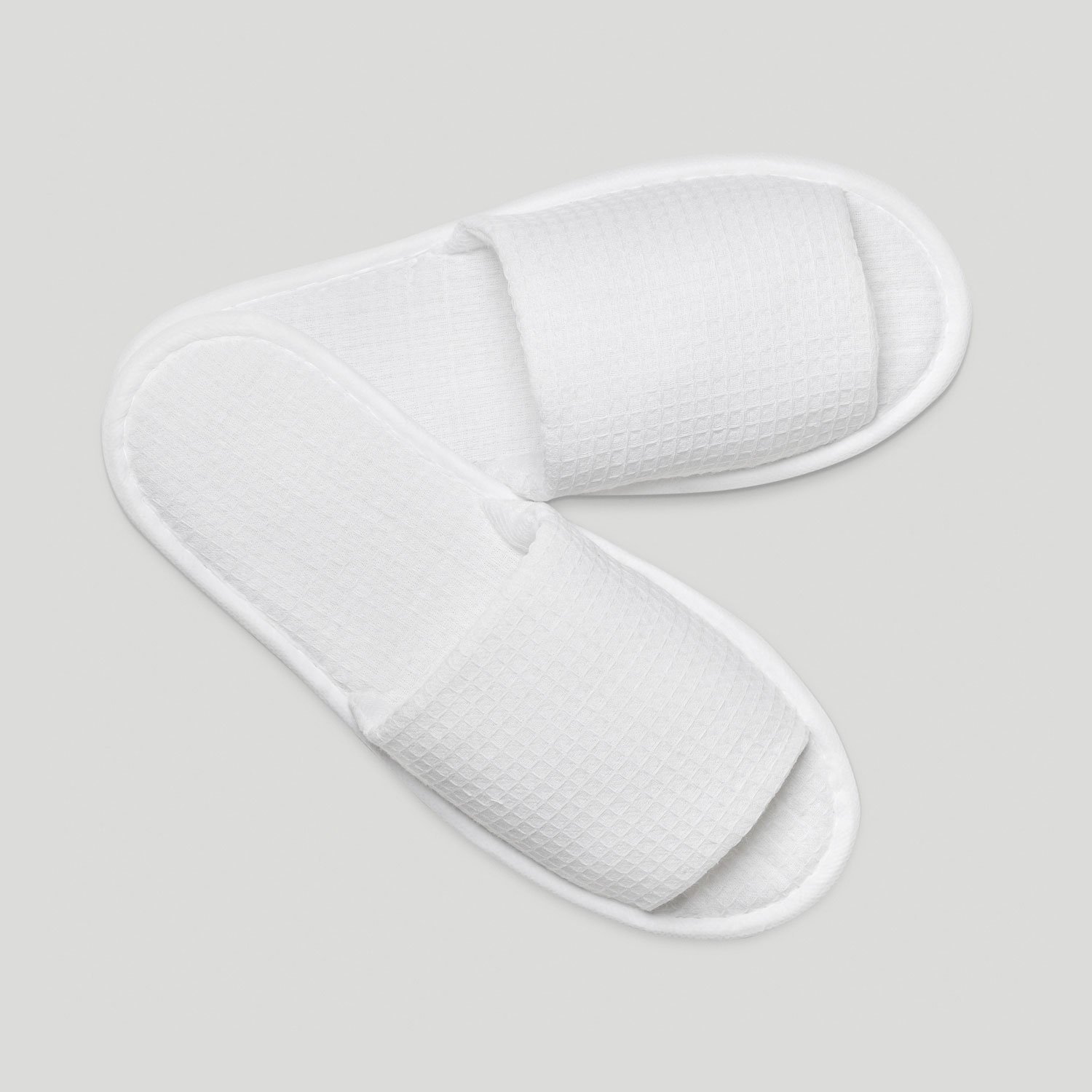 White Waffle Open Toe Adult Slippers - 6 pack-Robemart.com