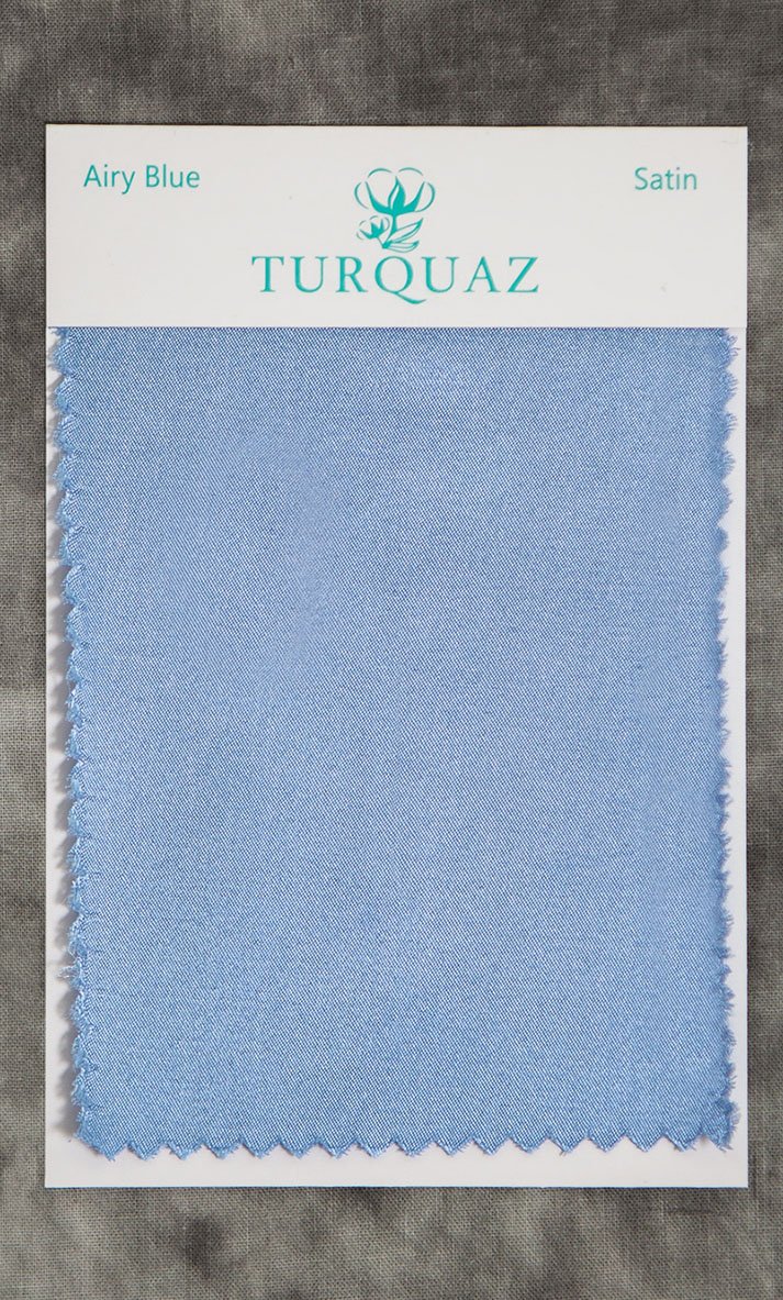 Airy Blue Satin Fabric Swatch - Free Shipping-Robemart.com