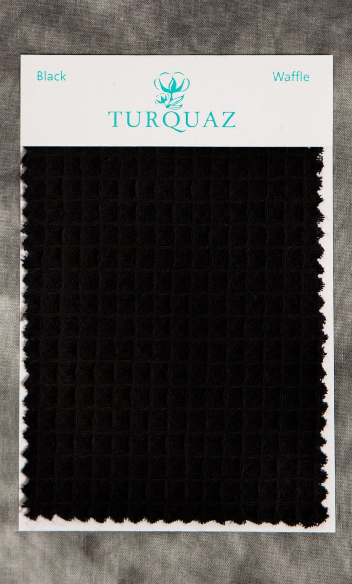 Black Waffle Fabric Swatch - Free Shipping-Robemart.com