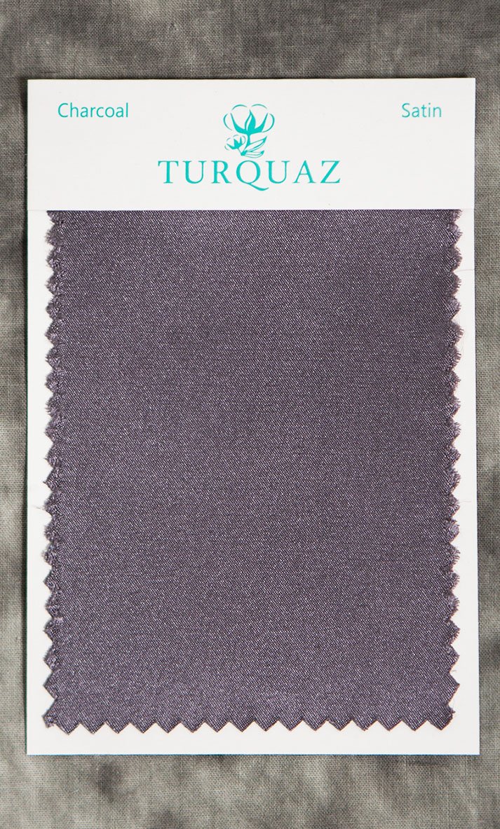 Charcoal Satin Fabric Swatch - Free Shipping-Robemart.com