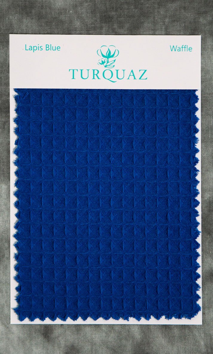 Lapis Blue Waffle Fabric Swatch - Free Shipping-Robemart.com