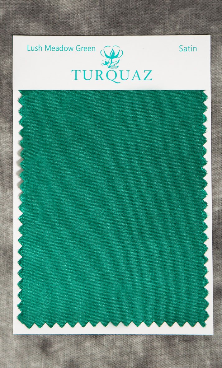 Lush Meadow Green Satin Fabric Swatch - Free Shipping-Robemart.com