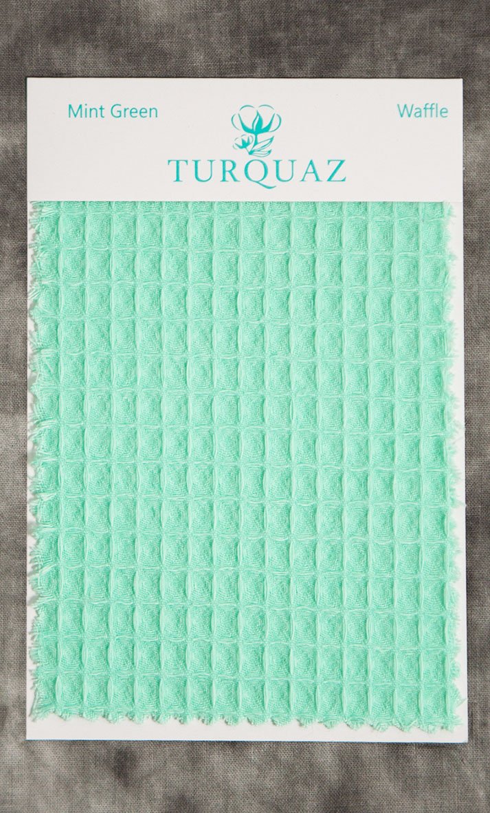 Mint Green Waffle Fabric Swatch - Free Shipping-Robemart.com