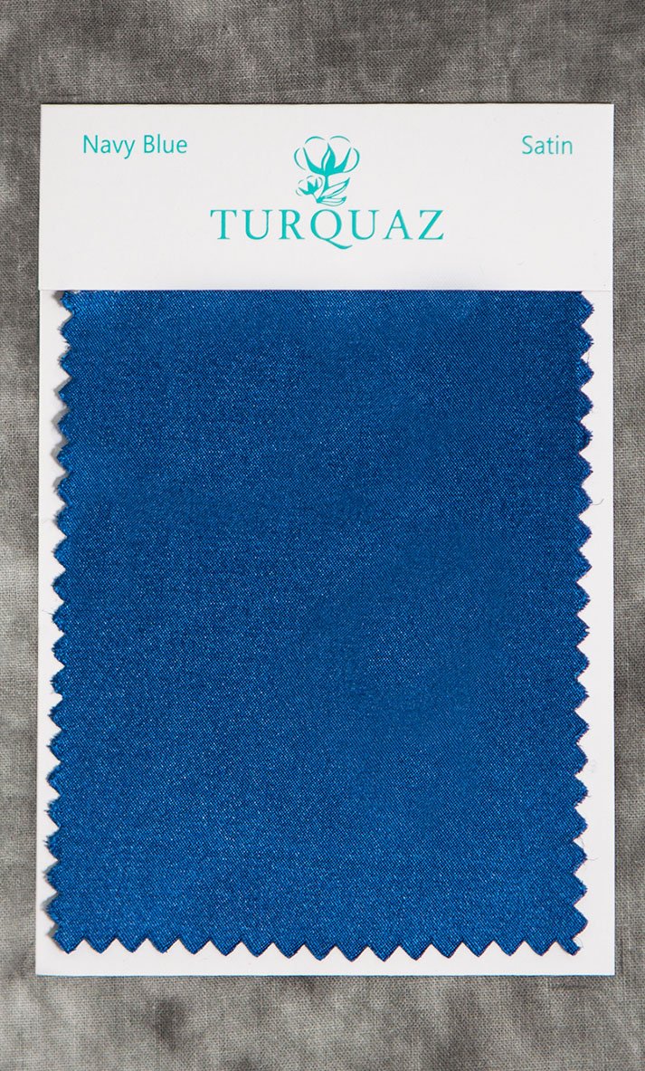 Navy Blue Satin Fabric Swatch - Free Shipping-Robemart.com