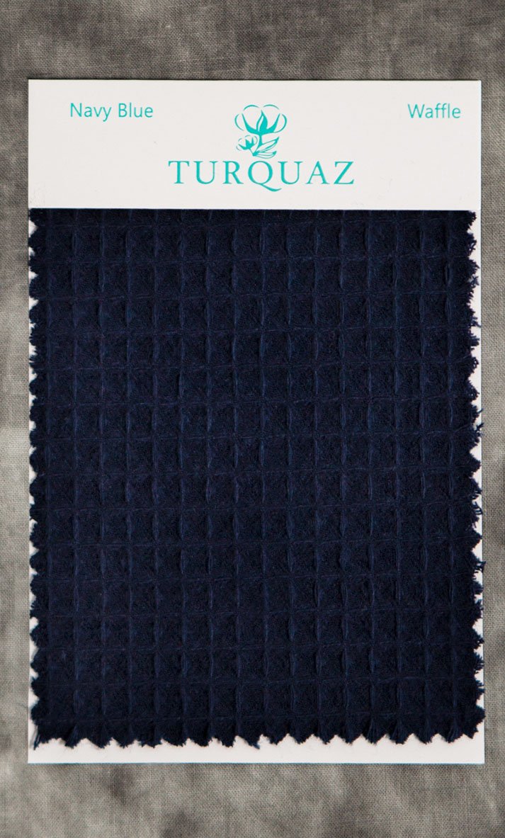 Navy Blue Waffle Fabric Swatch - Free Shipping-Robemart.com