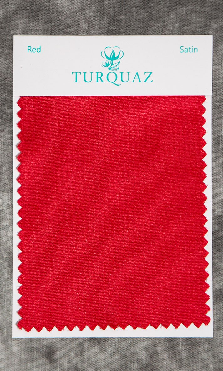 Red Satin Fabric Swatch - Free Shipping-Robemart.com