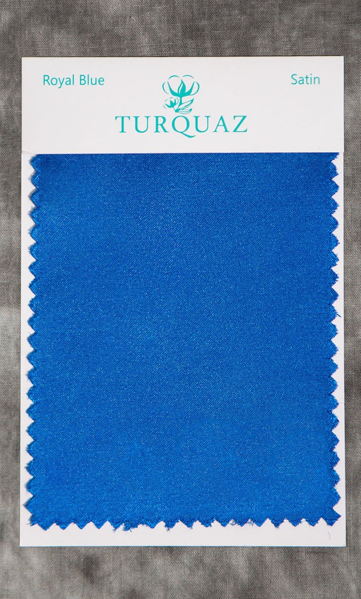 Royal Blue Satin Fabric Swatch - Free Shipping-Robemart.com
