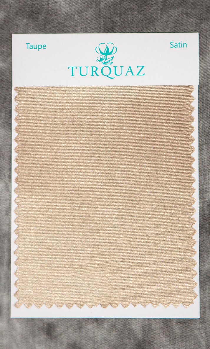 Taupe Satin Fabric Swatch - Free Shipping-Robemart.com