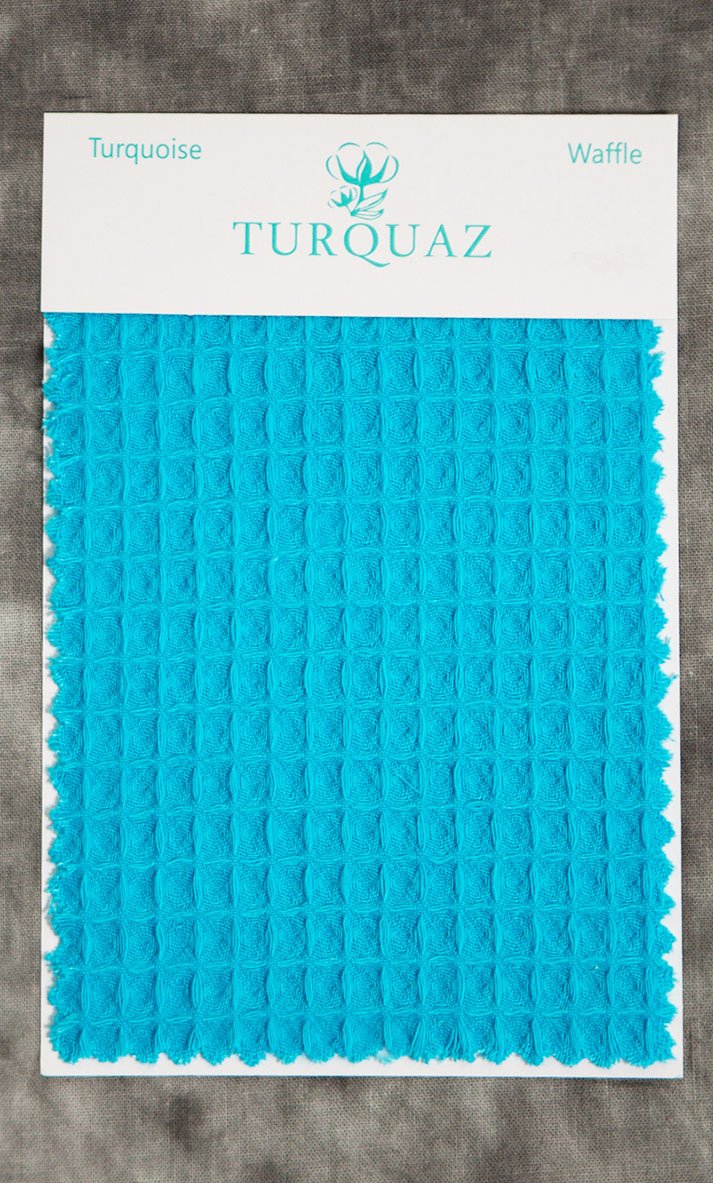Turquoise Waffle Fabric Swatch - Free Shipping-Robemart.com