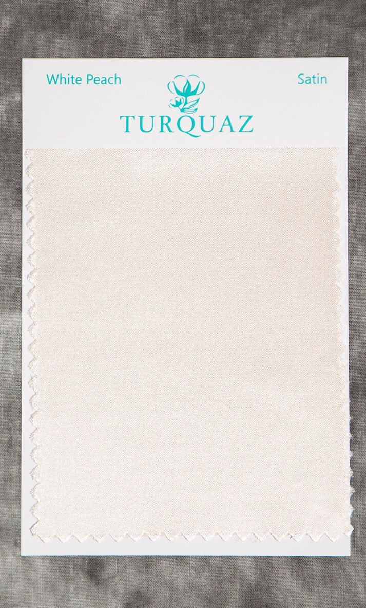 White Peach Satin Fabric Swatch - Free Shipping-Robemart.com