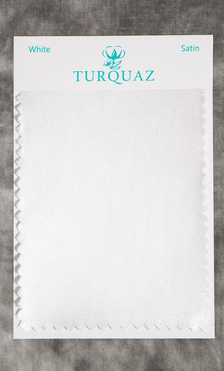 White Satin Fabric Swatch - Free Shipping-Robemart.com