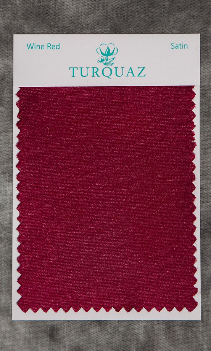Wine Red Satin Fabric Swatch - Free Shipping-Robemart.com