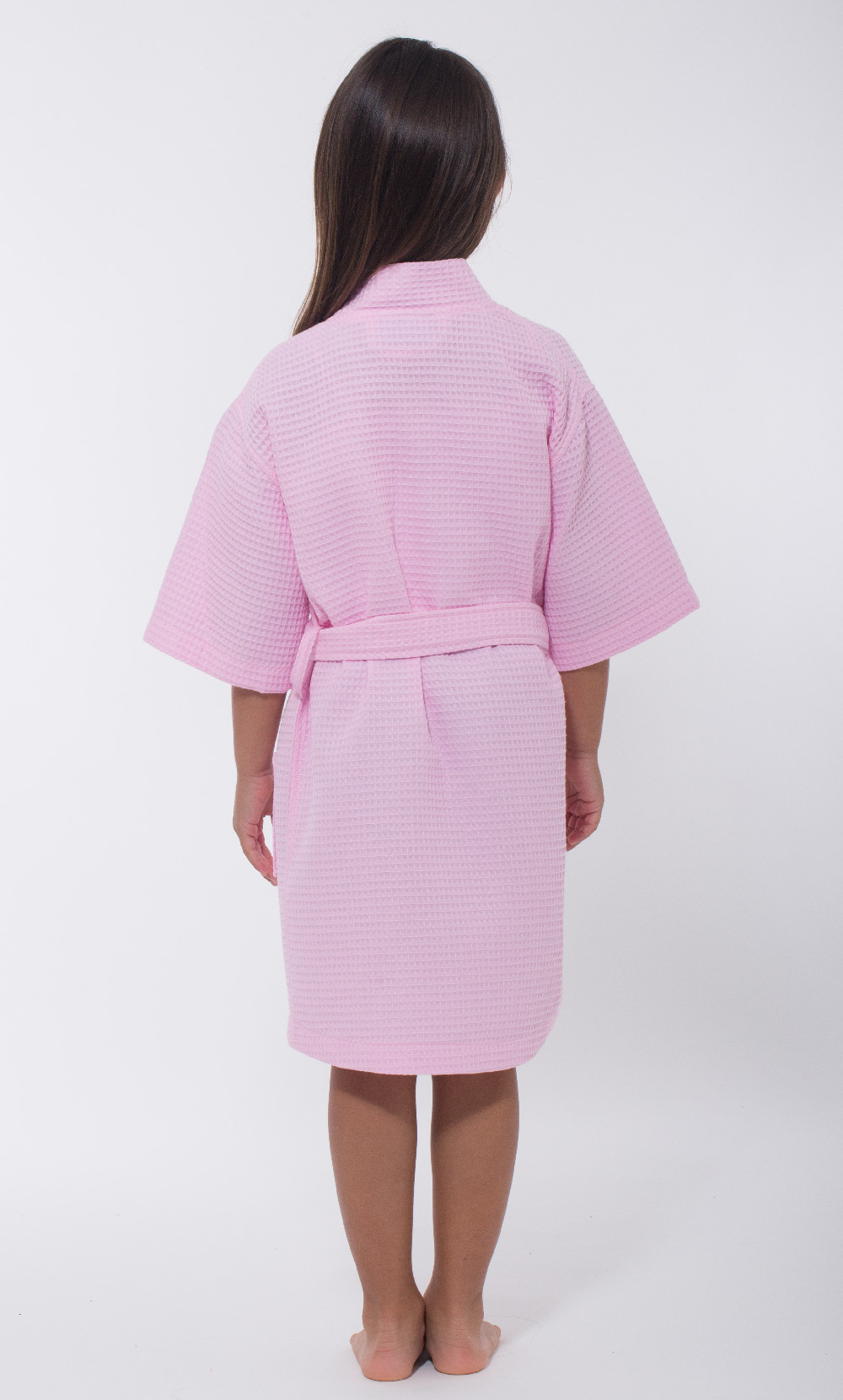 Pink Waffle Kimono Kid's Robe-Robemart.com