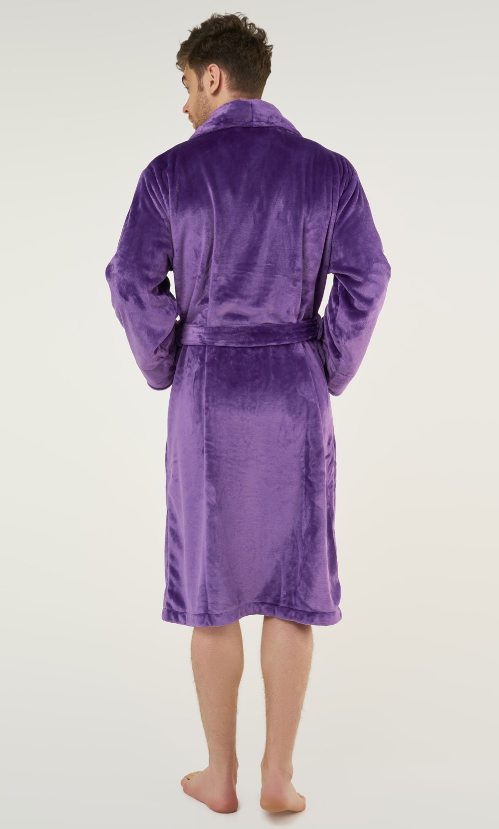 Purple Super Soft Tahoe Microfleece Shawl Collar Robe-Robemart.com