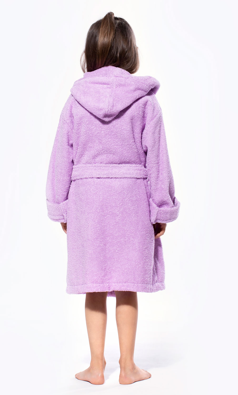 100% Turkish Cotton Lavender Hooded Terry Kid's Bathrobe-Robemart.com
