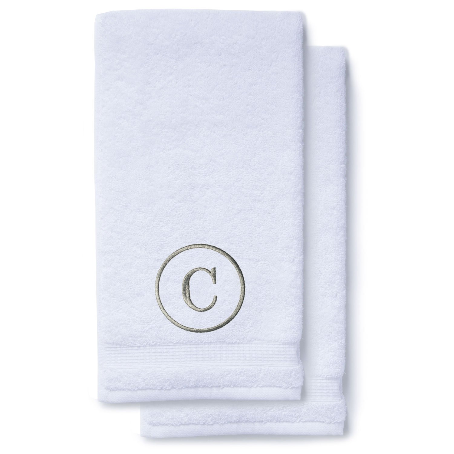 Gray Initial Premium Hand Towel Classic 16 X 30 Inch, Set of 2-Robemart.com