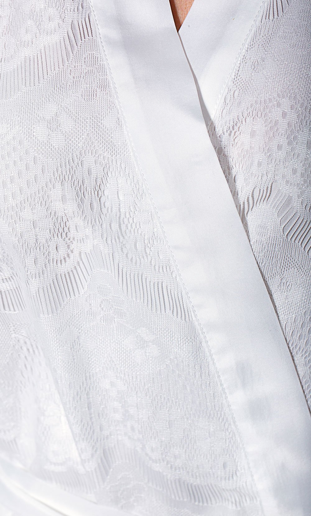 Eliza Lace Bridal Kimono White Short Robe-Robemart.com