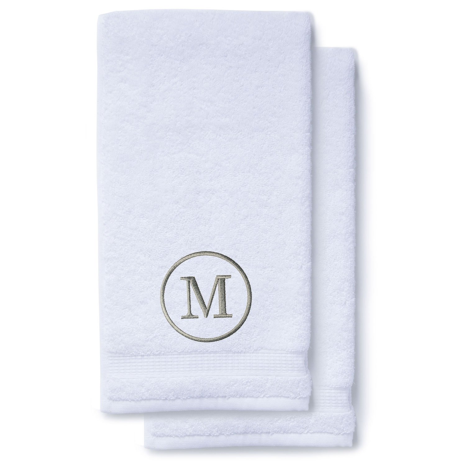 Gray Initial Premium Hand Towel Classic 16 X 30 Inch, Set of 2-Robemart.com