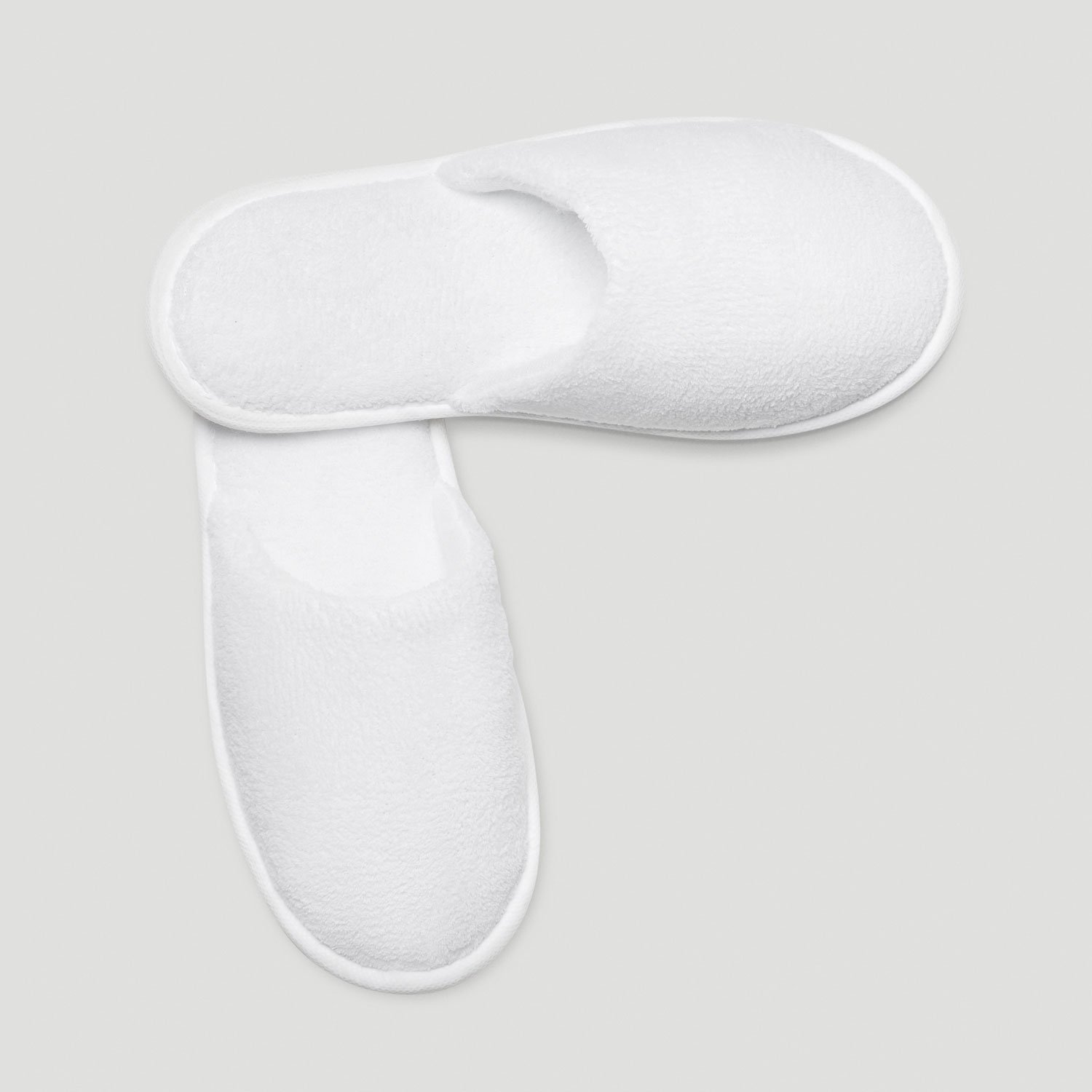 White Closed Toe Adult Fleece Warm Slippers - 6 pack-Robemart.com