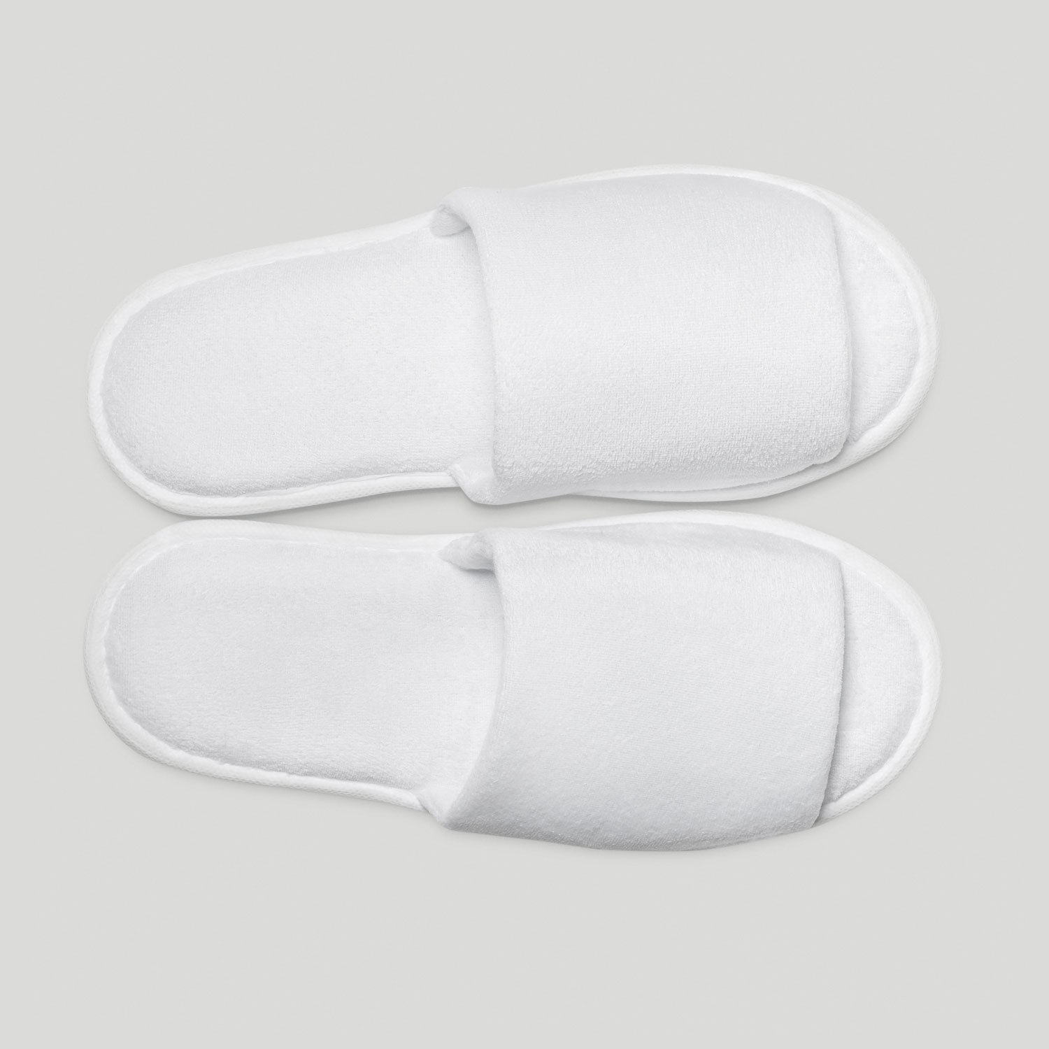 White Open Toe Adult Velour Slippers - 6 pack-Robemart.com