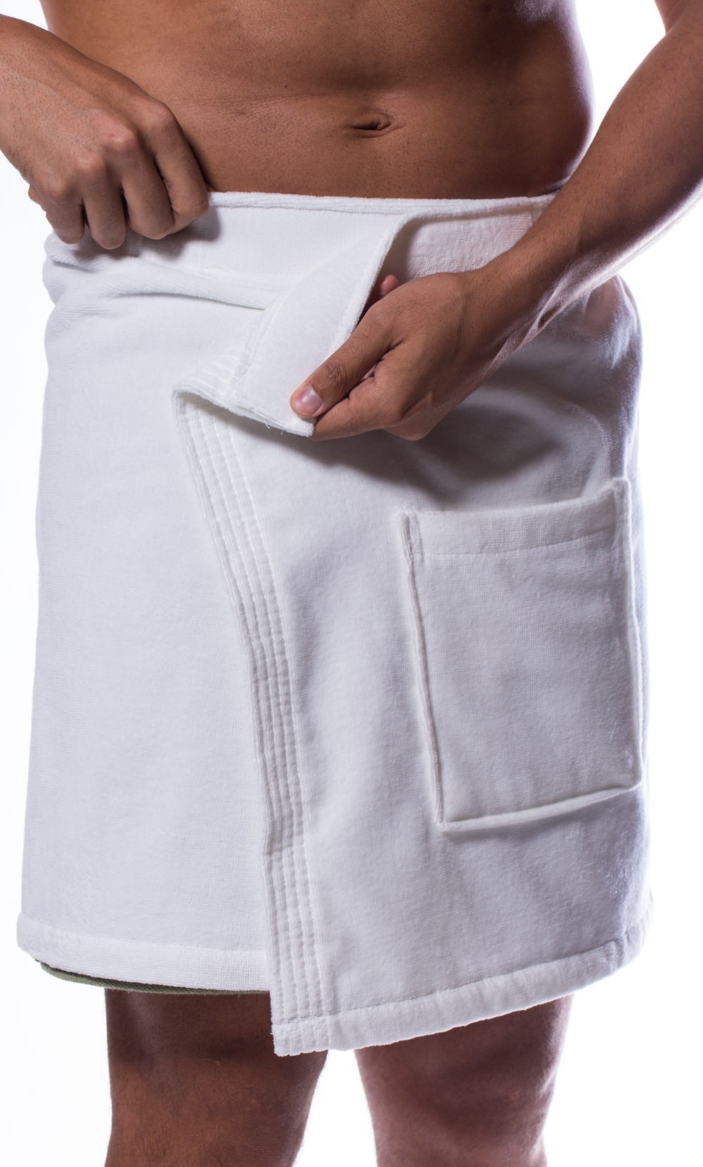100% Cotton Men White Terry Velour Cloth Body Wrap, Bath Towel Wrap-Robemart.com
