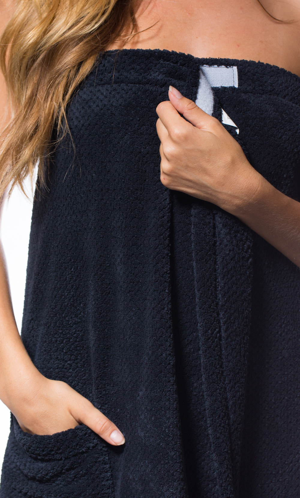 Black Plush Spa Bath Wrap-Robemart.com