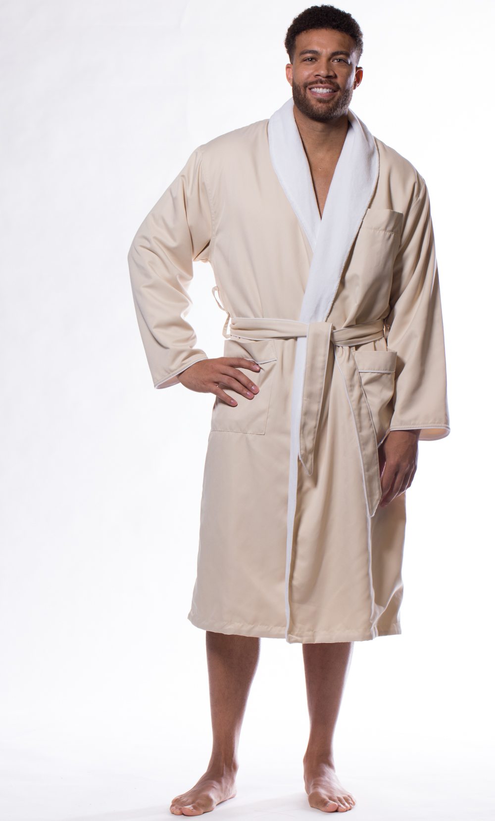 Luxury Microfiber Plush Lined Robe Nude-Robemart.com