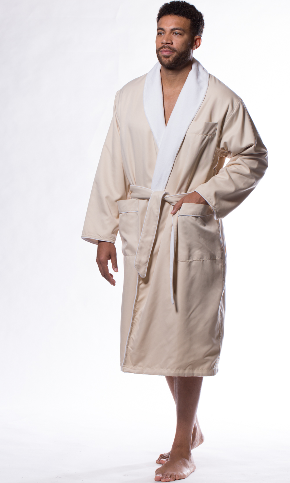 Luxury Microfiber Plush Lined Robe Nude-Robemart.com