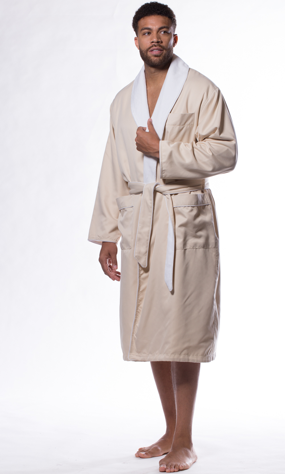 Luxury Microfiber Plush Lined Robe Nude-Robemart.com