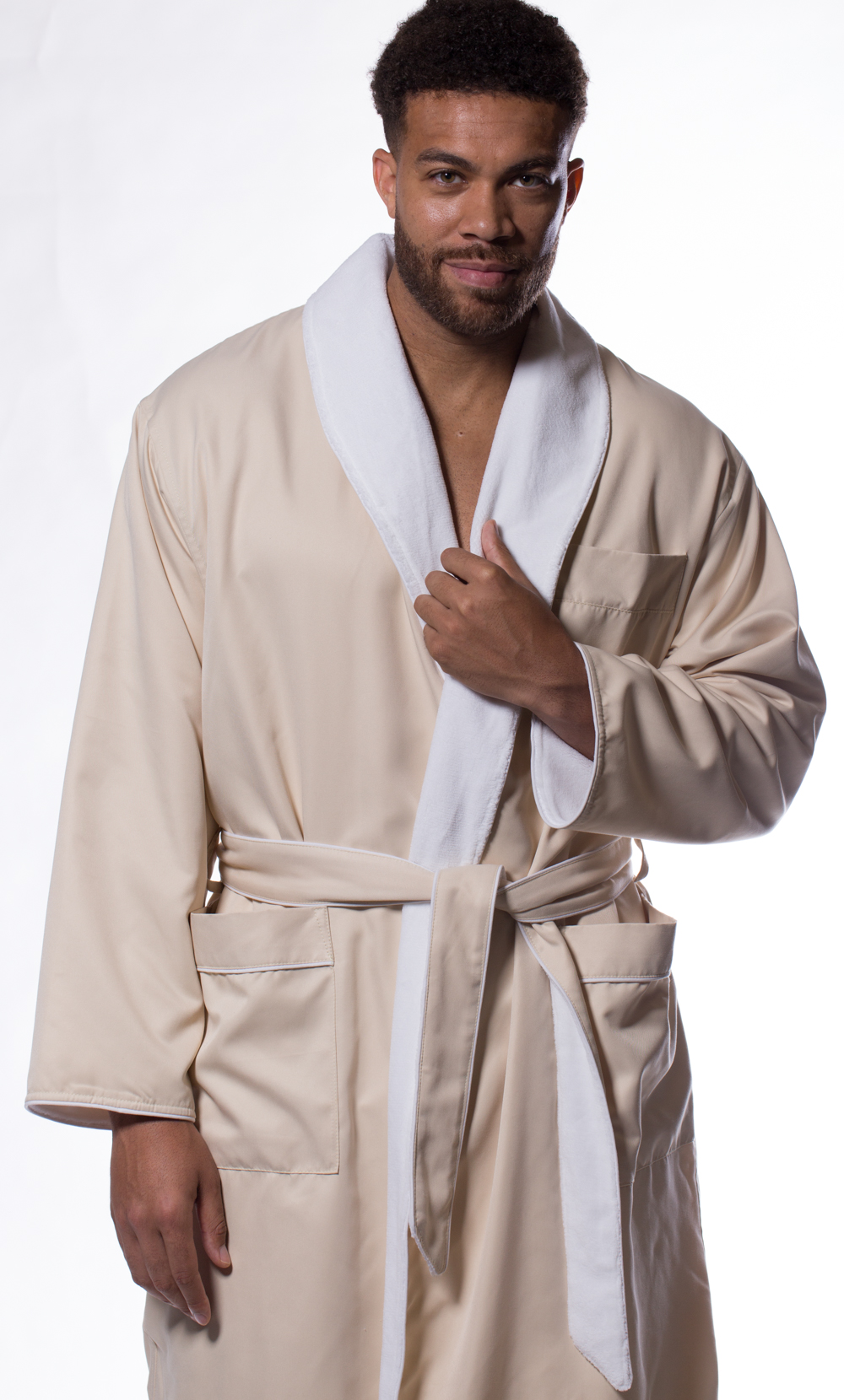 Luxury Microfiber Plush Lined Robe Nude-Robemart.com