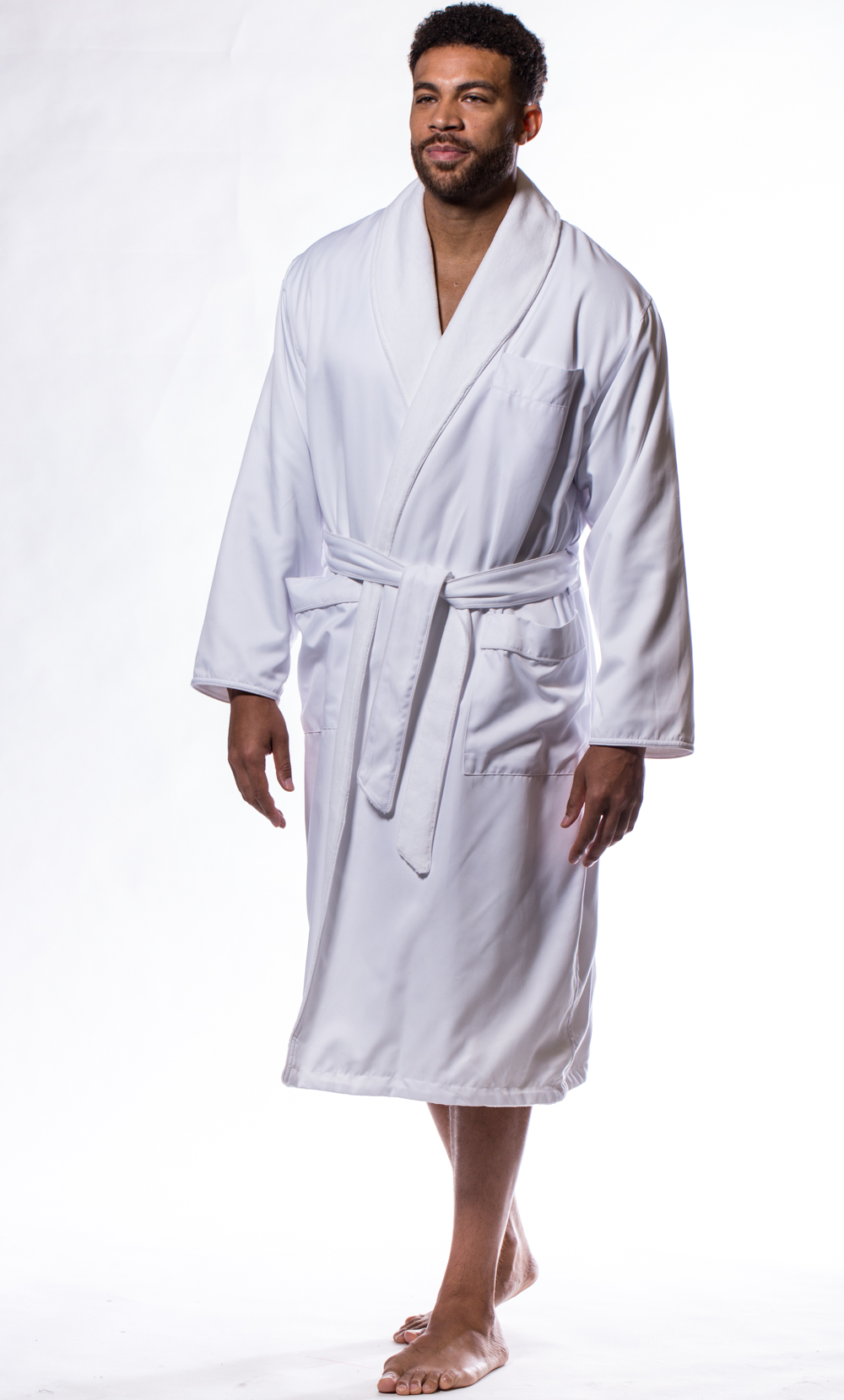 Luxury Microfiber Plush Lined Robe White-Robemart.com