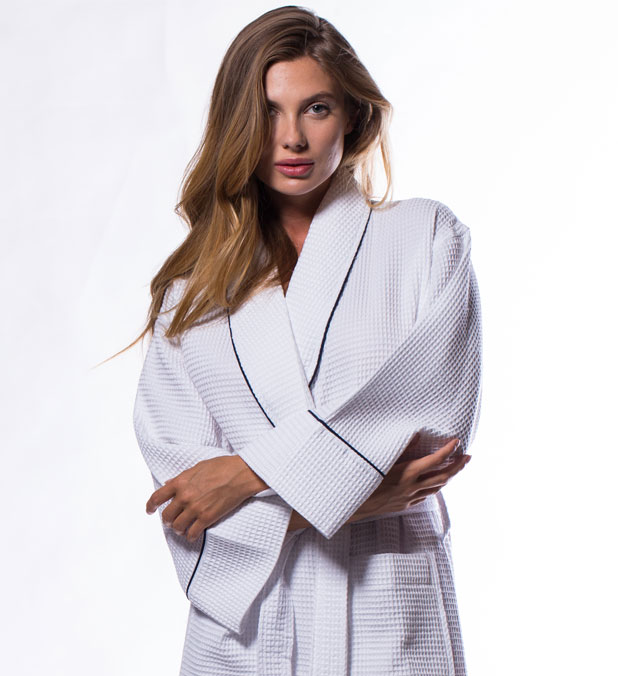 Waffle shawl Robe