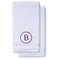 Purple Initial Premium Hand Towel Classic 16 X 30 Inch, Set of 2-Robemart.com