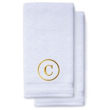 Gold Initial Premium Hand Towel Classic 16 X 30 Inch, Set of 2-Robemart.com