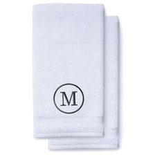 Charcoal Gray Initial Premium Hand Towel Classic 16 X 30 Inch, Set of 2-Robemart.com