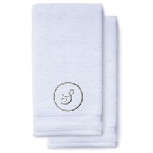 Gray Initial Premium Hand Towel Script 16 X 30 Inch, Set of 2-Robemart.com