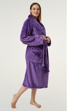 Purple Super Soft Tahoe Microfleece Shawl Collar Robe-Robemart.com