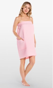 Blush Waffle Spa Bath Wrap-Robemart.com