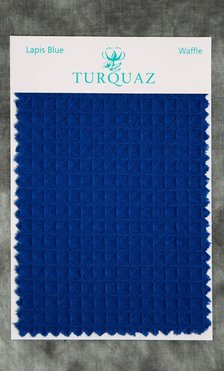 Lapis Blue Waffle Fabric Swatch - Free Shipping-Robemart.com