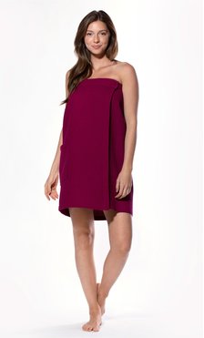 Wine Red Waffle Spa Bath Wrap-Robemart.com