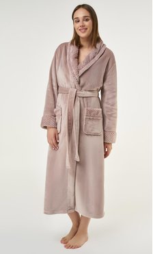 Blush Pink Plush Soft Warm Fleece Womens Robe-Robemart.com