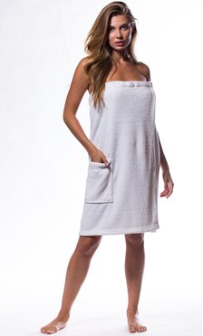 White Plush Spa Bath Wrap-Robemart.com