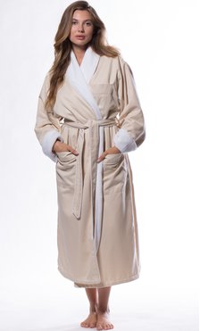 Luxury Microfiber Plush Lined Robe Nude-Robemart.com