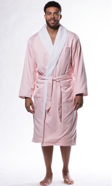 Luxury Microfiber Plush Lined Robe Pink-Robemart.com