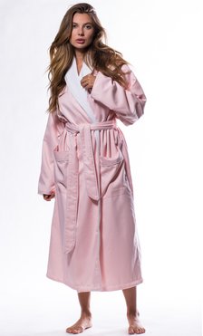 Luxury Microfiber Plush Lined Robe Pink-Robemart.com