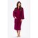 Waffle Kimono Wine Red Long Robe Square Pattern-Robemart.com