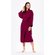 Waffle Kimono Wine Red Long Robe Square Pattern-Robemart.com