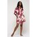 Wine Red Carmen Floral Satin Kimono Short Robe-Robemart.com